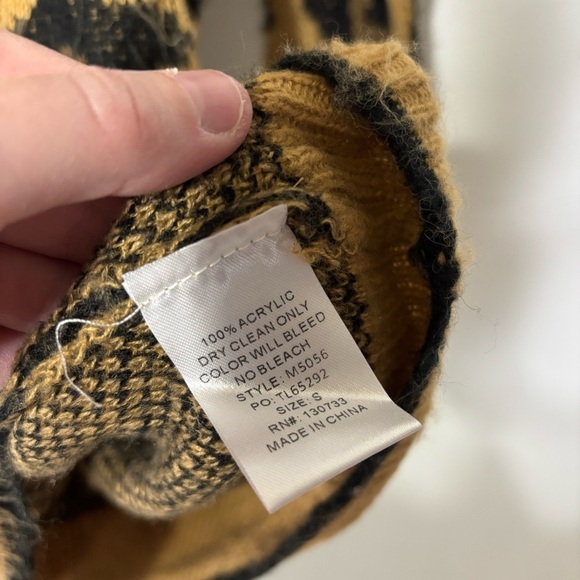 Umgee Brushed Knit Long Sleeve Leopard Print Sweater Dress Size S Knee Length - Picture 5 of 6